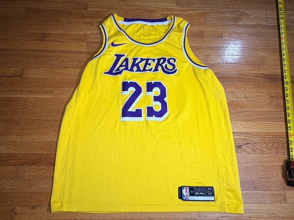 Nike LeBron James #23 LA Lakers Swingman Jersey Yellow Size 52   XL